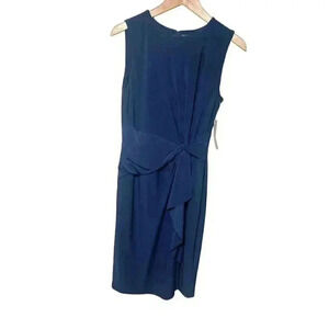 Lauren Ralph Lauren Size 6 Sheath Dress Navy Twist Front Sleeveless MSRP $135
